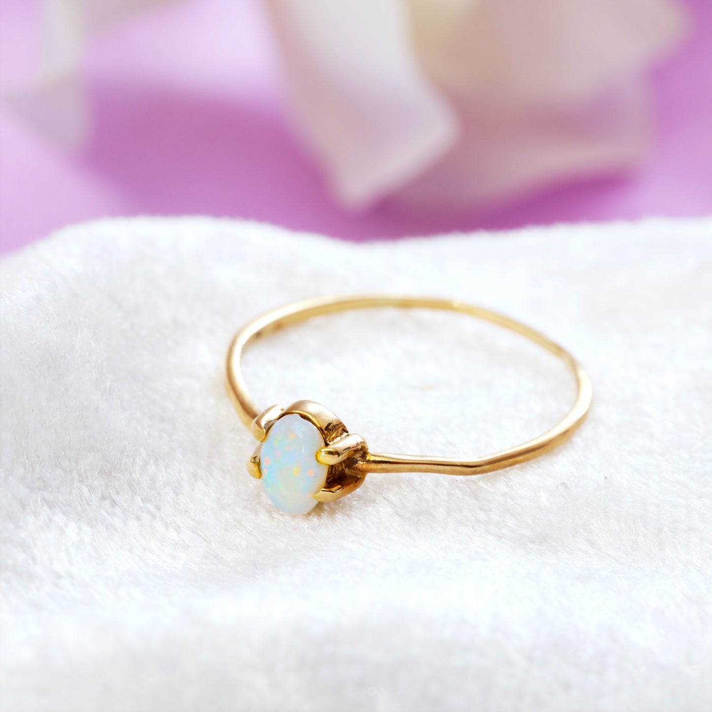 Vintage Crystal Opal Wirework Ring