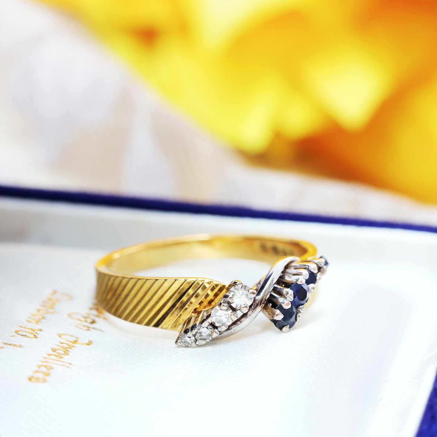 Stylish Date 1970 Sapphire & Diamond Ring