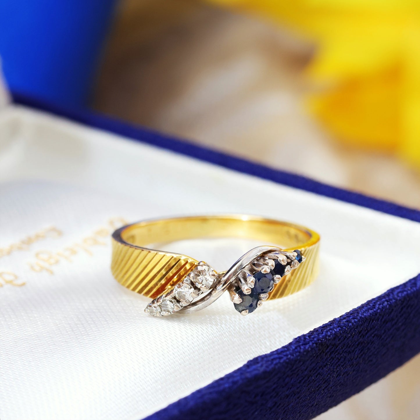 Stylish Date 1970 Sapphire & Diamond Ring