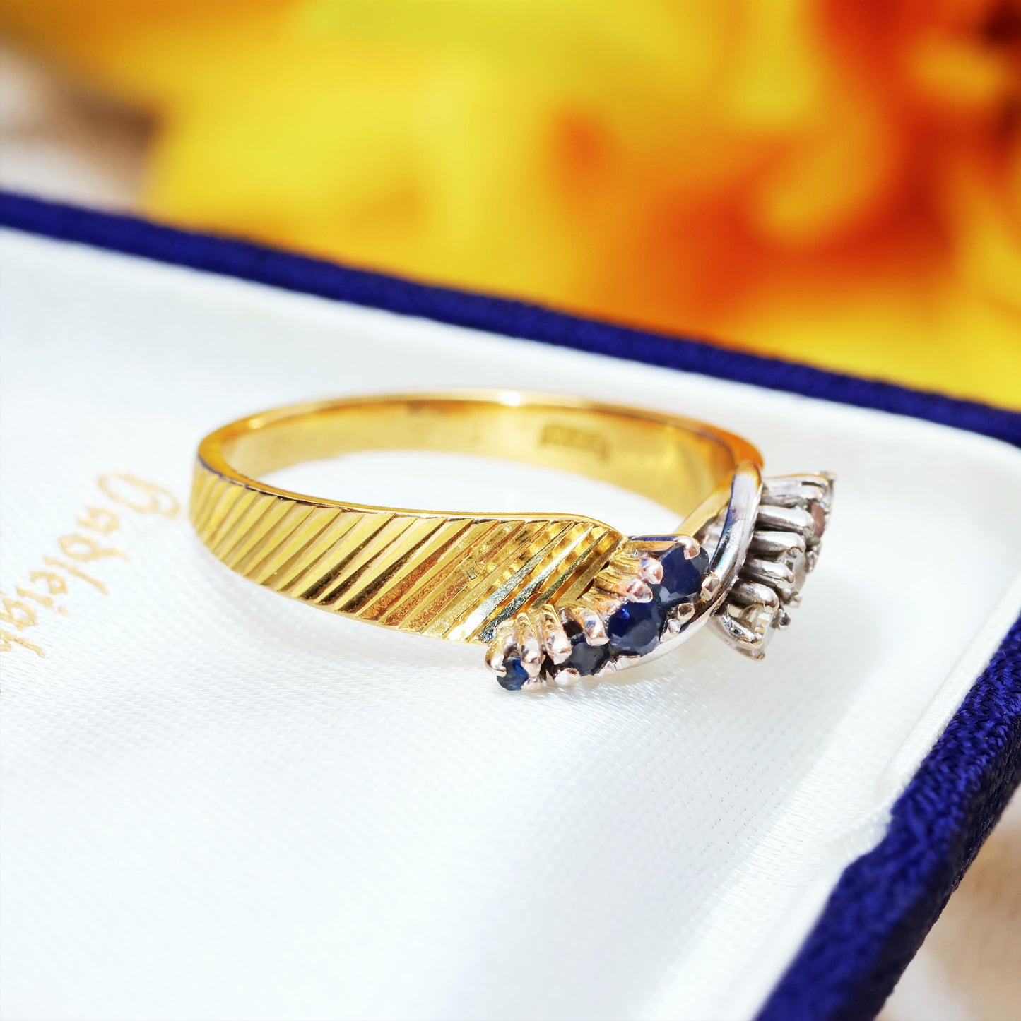 Stylish Date 1970 Sapphire & Diamond Ring