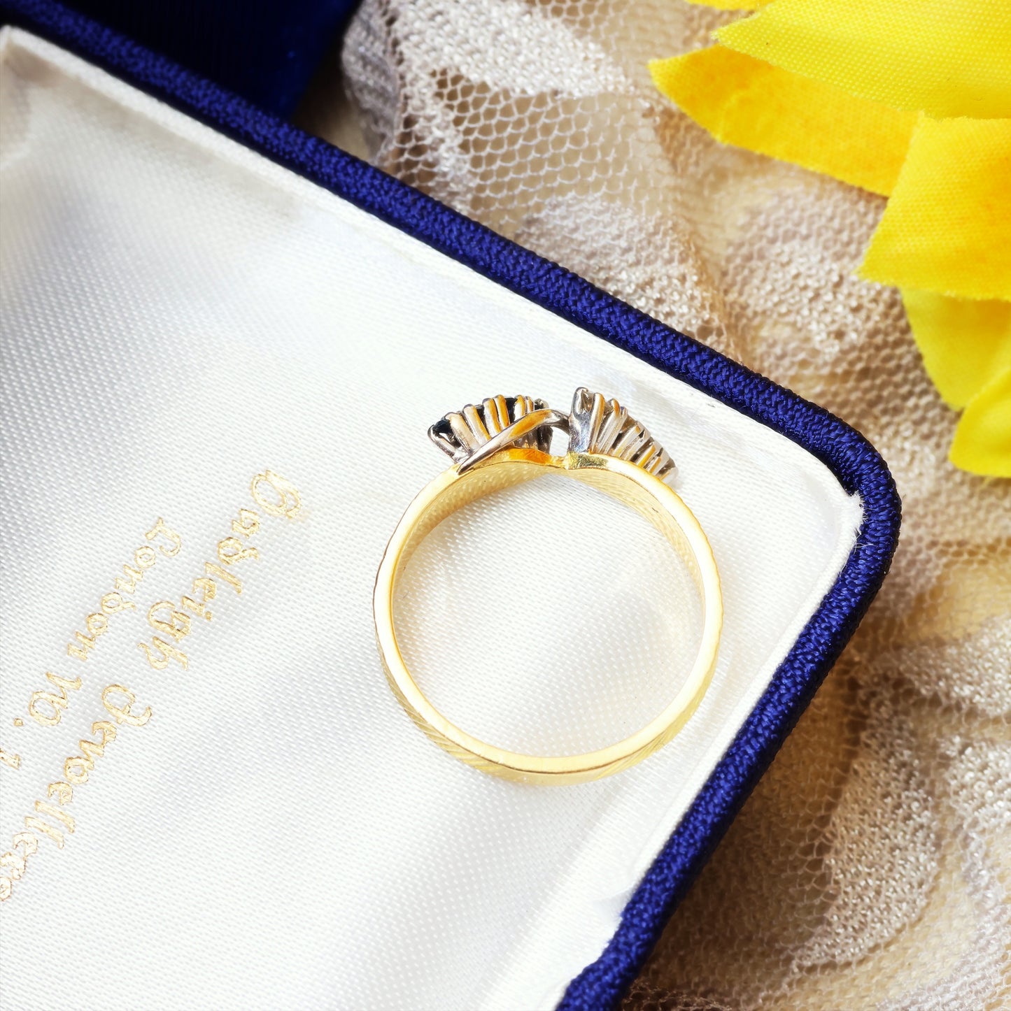 Stylish Date 1970 Sapphire & Diamond Ring