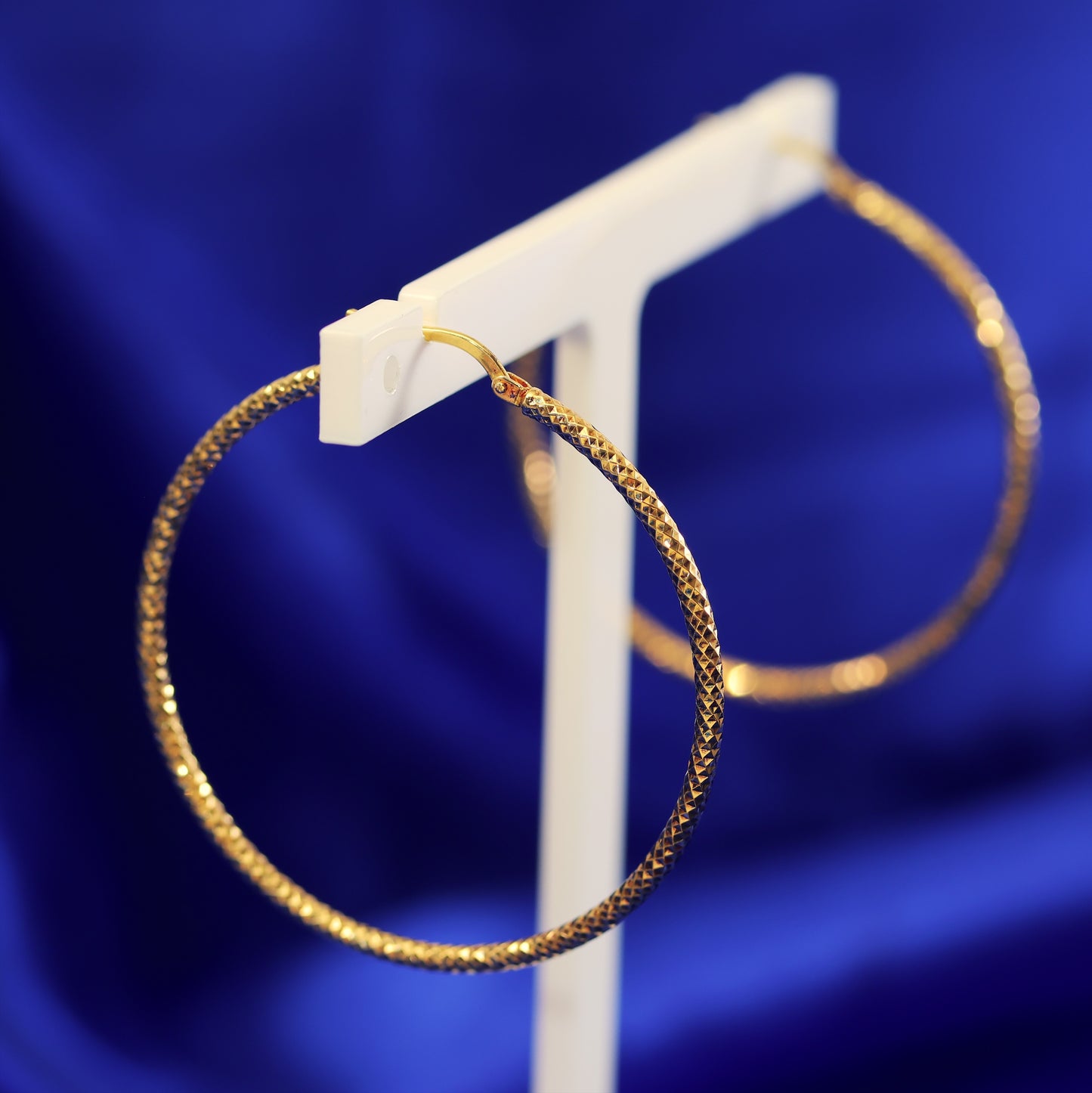 Vintage Italian Silver Gilt Gold Hoop Earrings