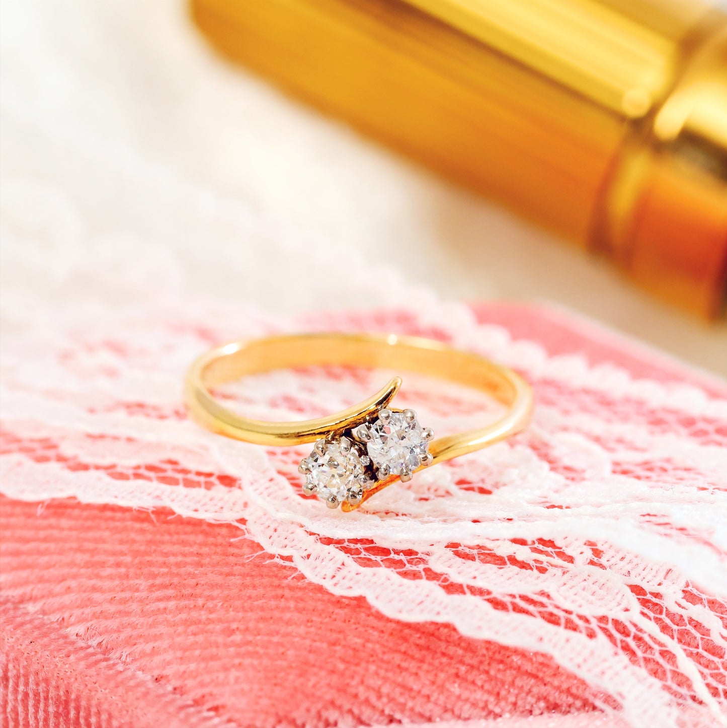 Vintage Twinkles Diamond Crossover Engagement Ring