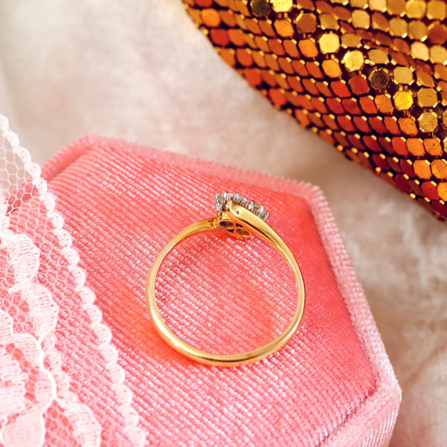 Vintage Twinkles Diamond Crossover Engagement Ring