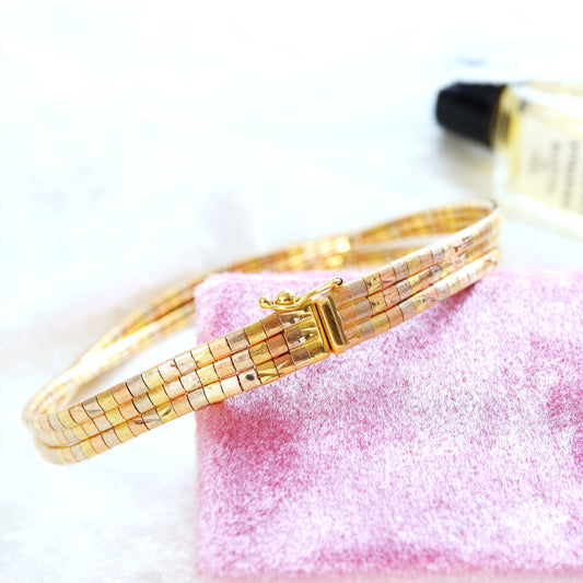 Vintage 1970's Three-Colour Slinky Snake Bracelet