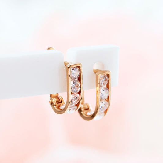 Vintage Sparkle Cubic Zirconia Hoop Earrings