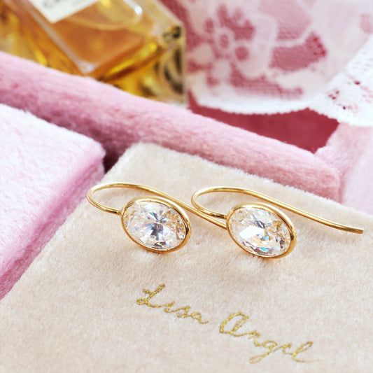 D138-VINTAGE-14CT-YELLOW-GOLD-CUBIC-ZIRCONIA-DROP-EARRINGS-OVAL