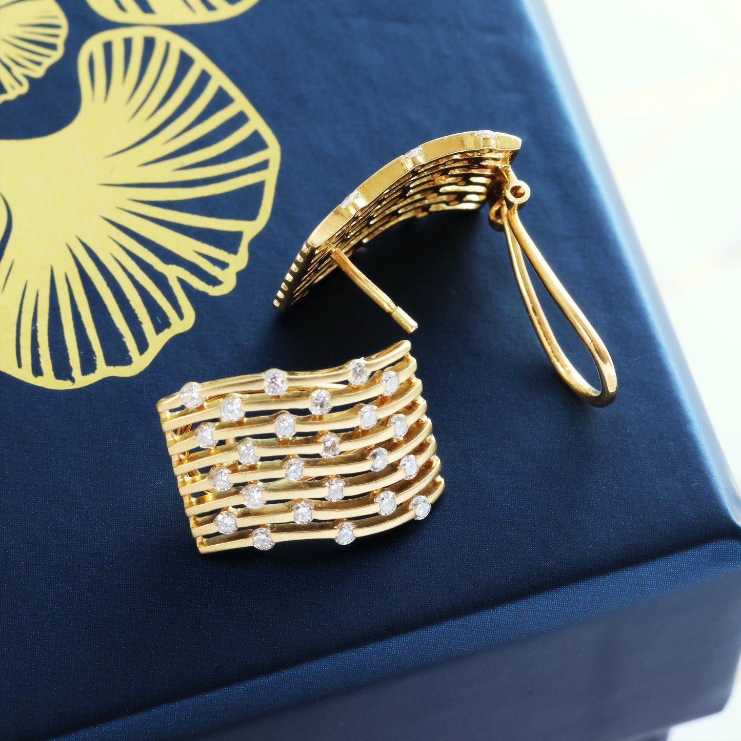 Retro Glam 1970's Diamond Earrings