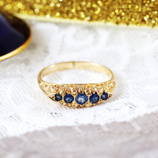 Vintage Victorian Style Sapphire Filigree Ring