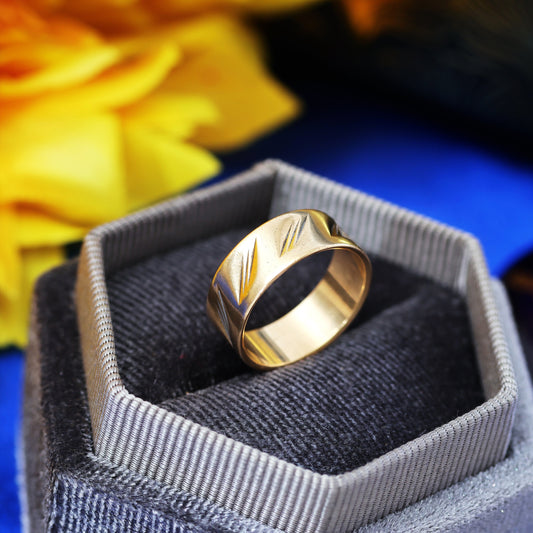 D151-VINTAGE-9CT-YELLOW-GOLD-WEDDING-BAND-RING-PATTERN-01_8