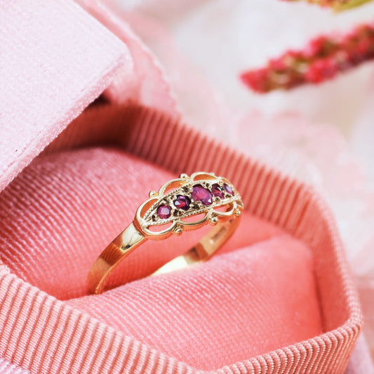 D153-VINTAGE-9CT-YELLOW-GOLD-EDWARDIAN-STYLE-RUBY-RUBIES-RING-01_5