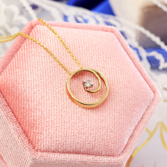 D174-VINTAGE-DIAMOND-YELLOW-GOLD-SPIRAL-NECKLACE-PENDENT-CHAIN_