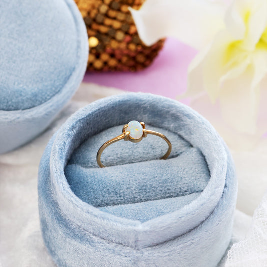 Vintage Crystal Opal Wirework Ring