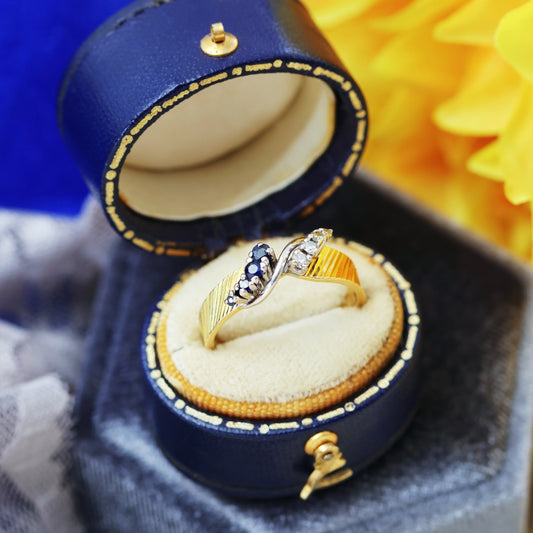 D192-VINTAGE-DIAMOND-BLUE-SAPPHIRE-DESIGNER-DRESS-ASYMMETRIC-GOLD-RING-08